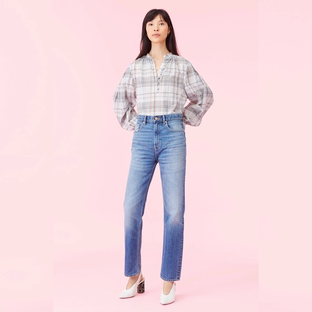 Rebecca Taylor La Vie Women's Lurex Plaid Top In Creamsicle XL